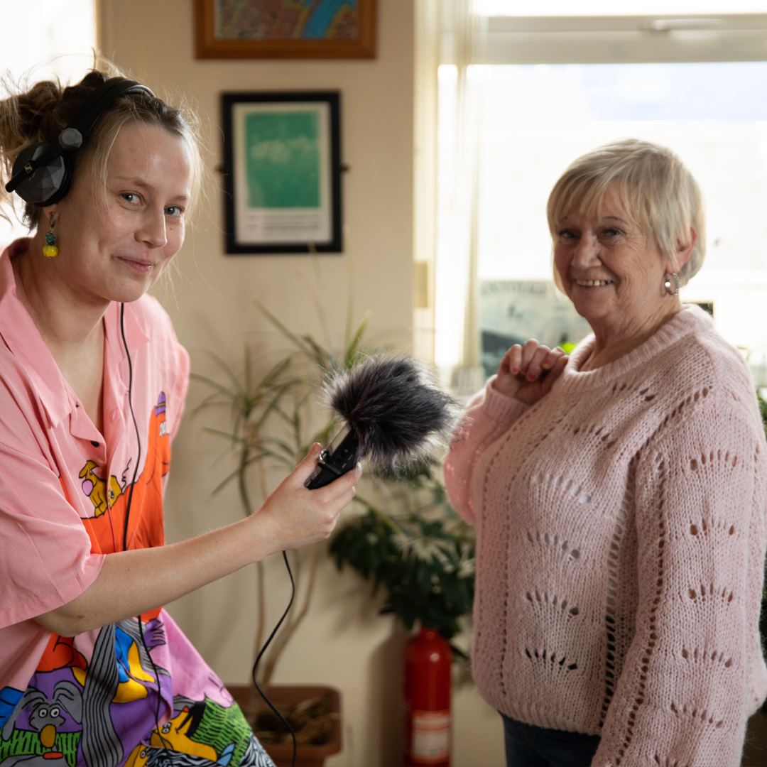 People sharing stories